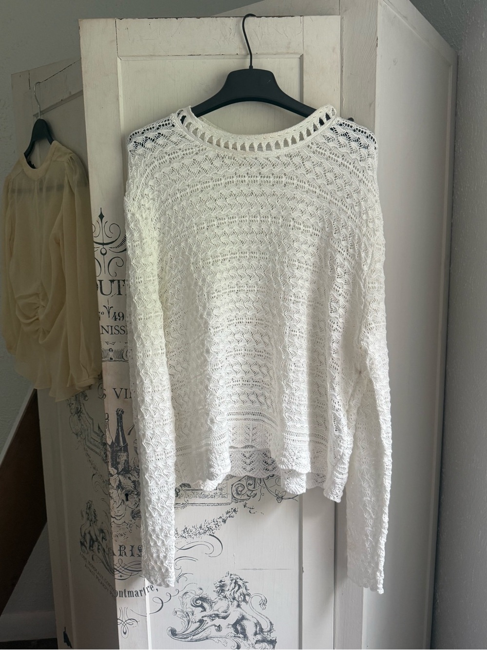 Very Gently Preowned Reiss White Knitted Pullover Cotton Blend Sweater
